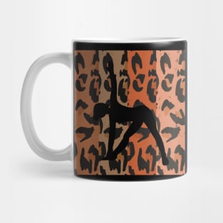 yoga girl with leopard print Mug